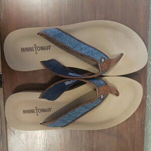 Denim thong sandals